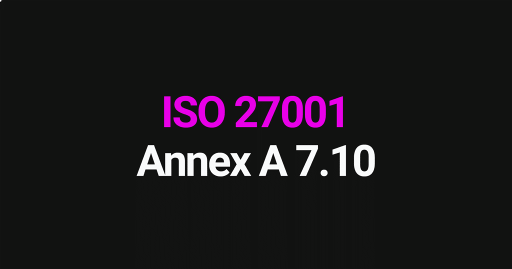 ISO 27001 Annex A 7.10