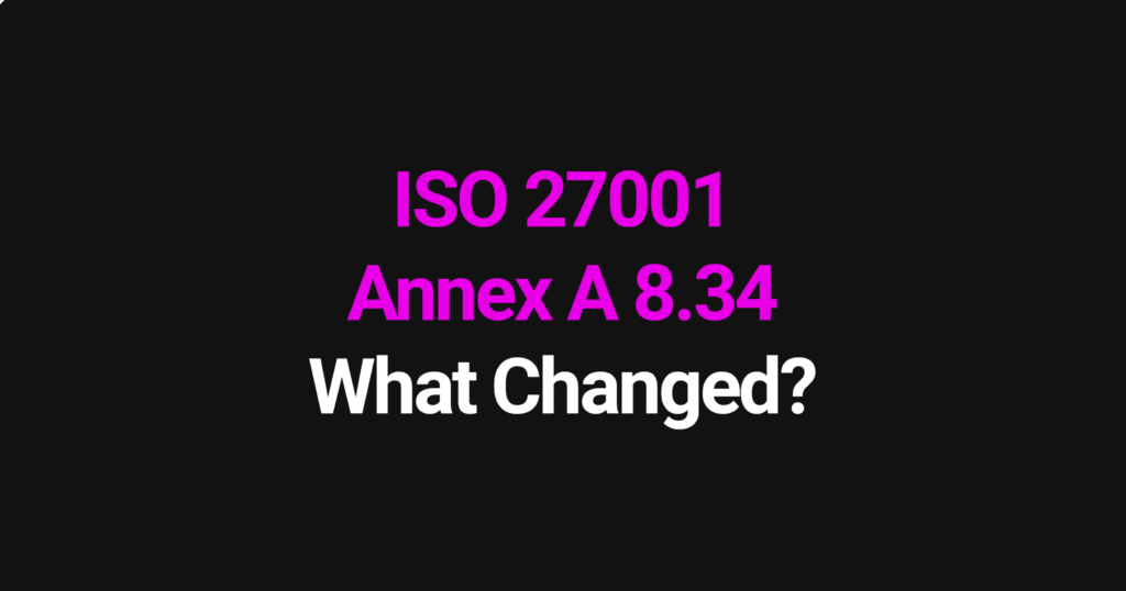 ISO 27001 Annex A 8.34 - what changed in the 2022 update